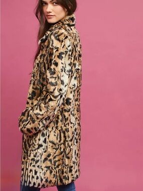 Matison Stone Anthropologie Faux Fur Coat Jacket Size S